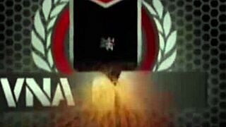 Sara Jay strips in heels, her curvy cougar body teasing that huge glass dildo solo, building to intense cum.