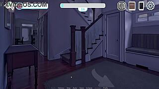 Oh, look at those big tits and ass on the fat teacher in this cartoon game! She's a BBW MILF with huge boobs!