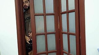 Brazilian latina shows off big ass for neighbor's delight