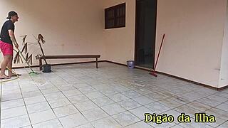 Three sexy Latinas secretly share their bodybuilder friend.