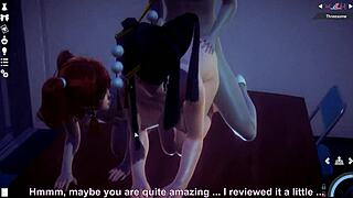 Nyotengu and Kanna in FMF threesome at office. 😘