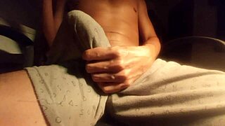 is this hot guy jerking his big cock?