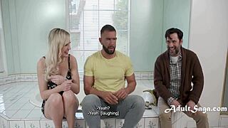 Kenzie Taylor and Will Pounder in rough taboo threesome with anal pounding