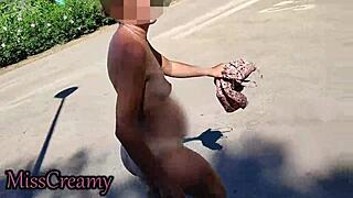 my wife flashes pussy while walking naked in spain streets