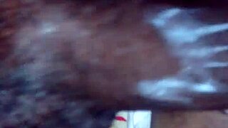 eating the delicious chubby with big black cock