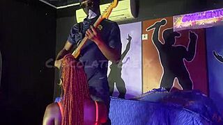 African Teen Stripper Sucks Cock During Performance
