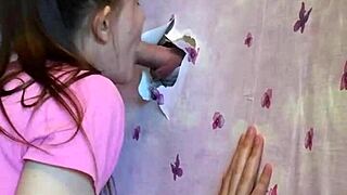 Blowjob Through Walls in Homemade Gloryhole