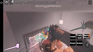 rich slut drains rich boy's cum in roblox style