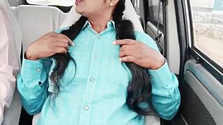 college girl gets wild with telugu dirty talk in car sex