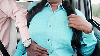 college girl gets wild with telugu dirty talk in car sex
