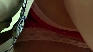 Subway pervert rubs cock under skirt against wet pussy