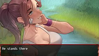harem in another world game features a rainy date with cute characters.