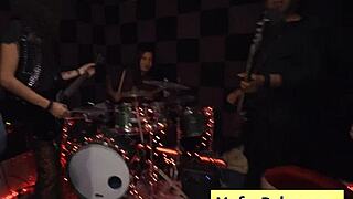 Busty brunette teen Nia Bleu seduces sound engineer Brett Maker