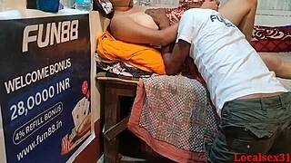 Indian couple chats on webcam about their daily life.