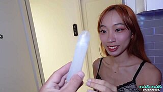 pale asian girl loves big dick.