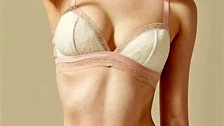 Cute lingerie models pose in flower panties and barefoot 😘