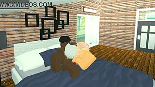 roblox avatar gets intense throat action from big black cock