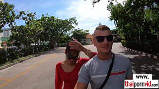 Hot Big Boobed Amateur Thai Teen Polly Pouncing On A Big European Cock
