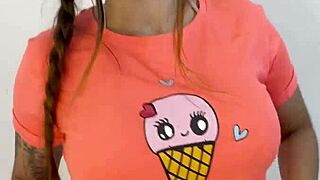 She Loves Showing Her Big Tits To Followers!