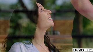 gorgeous april livin' her double penetration fantasy with lickin' and cum in mouth