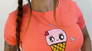 She Loves Showing Her Big Tits To Followers!