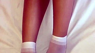 Chinese Babe In Silk Stockings Orgasms