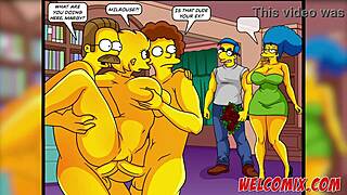 This Simpsons cuckold porn shows me watching my wife fucking another man