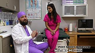 Misty Addams relaxes alone backstage, spreading and moaning softly