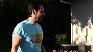 Tattooed goth whore receives a hardcore facial after blowjob