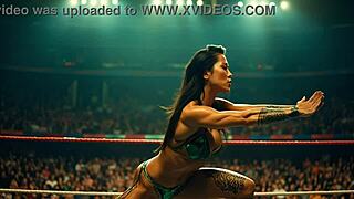 I admire this athletic bodybuilder flexing her huge muscles