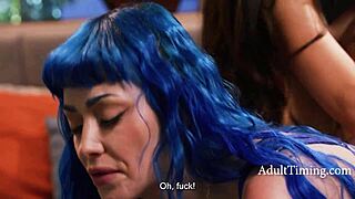 Two trans dicks and Jewelz Blu in wild 3some action