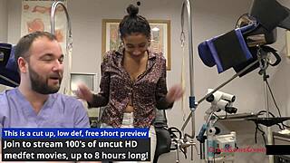Miss mars tries electrical e-stim with doctor and nurse