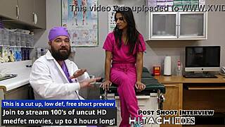 Misty Addams relaxes alone backstage, spreading and moaning softly