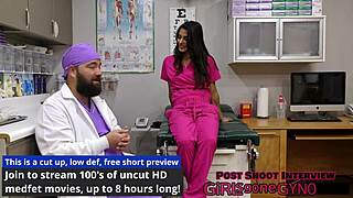 Misty addams gets anal fingering in latex gloves.