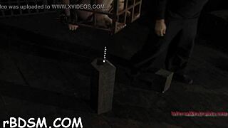 hotty gets clamped on her huge tits in bondage