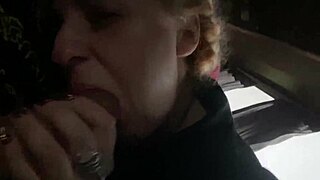 Blonde Flashes Big Cock in Outdoor Deepthroat