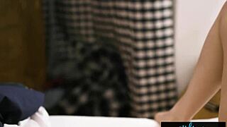 Kristen Scott masturbates fantasizing about girls, big tits lesbian outdoor fun.