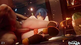 Xiangling Experiences First Time Anal on Kitchen Floor in Genshin Impact