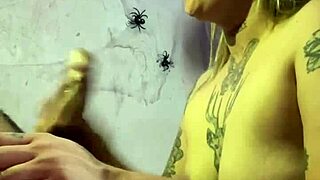 Blonde latina deepthroats big natural tits cock!