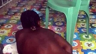 Crazy bitch twerking naked then enjoyed fucking her big dildo in both ass and pussy!