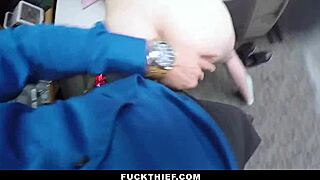 White british teen caught by cop in shop