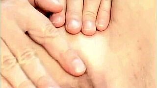 Hot mature woman gets pussy fingered close up with shaved details