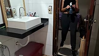 Catching maid in bathroom while wife sunbathes. 🛁