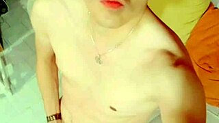 a skinny girl masturbates using her new hat in usa