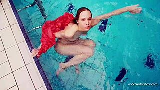 sexy naked avenna swims nude in pool