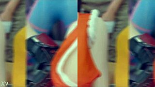 Android rides in reverse cowgirl position