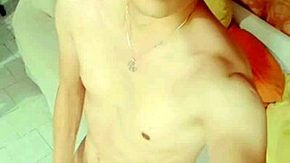 a skinny girl masturbates using her new hat in usa