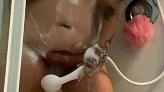 Wet Shower Play With Tattooed Pussy And Small Tits