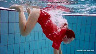 sexy naked avenna swims nude in pool