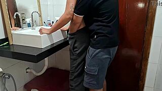 Catching maid in bathroom while wife sunbathes. 🛁